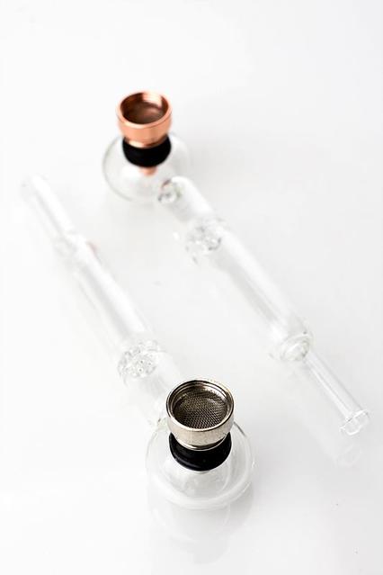 Glass Hand Pipe with Metal Screen
